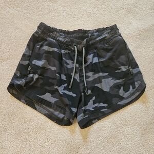 Athleta Kids Girls Camo Shorts - Black and Gray